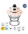 GloboStar® 85696 Αυτόνομο Φανάρι Camping LED 4W USB 2.0 με Επαναφορτιζόμενη Μπαταρία 1 x 18650 2000mAh Li-ion Power Bank IP20 Dimmable Ροζ με Διάφανο Γυαλί CCT Εναλλαγή Φωτισμού μέσω On-Off All In One Ψυχρό 6000K+Φυσικό 4500K+Θερμό 2700K Φ13.5 x Υ17.5cm
